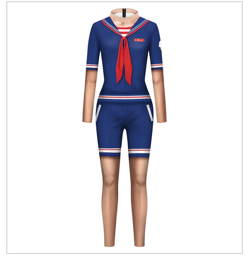 3D Printed Navy Style Cosplay Jumpsuit - Sailor Uniform Halloween Fancy Costume